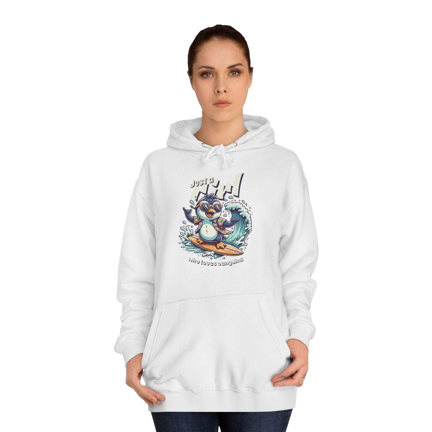 Ride the Wave – Pinguin Hoodie für Freigeister